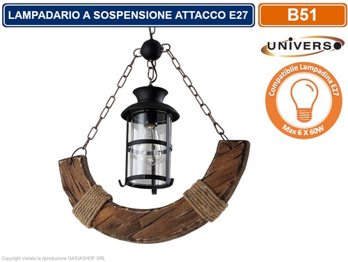 Lampadario sospensione coutry - lampadario,