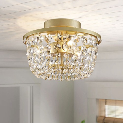 Lampadario cristallo semi - cristallo,