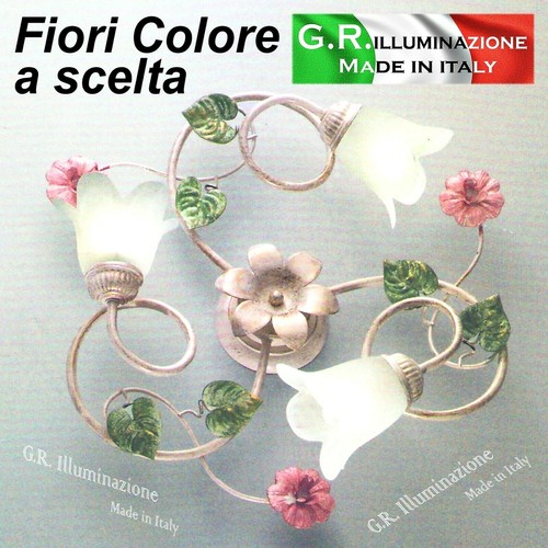 Plafoniera ferro battuto 3 - in,