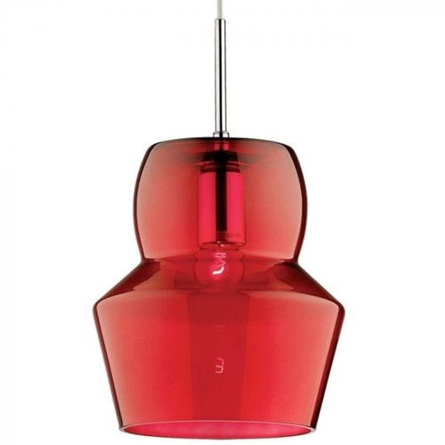 Lampadario vetro rosso 1 - in,