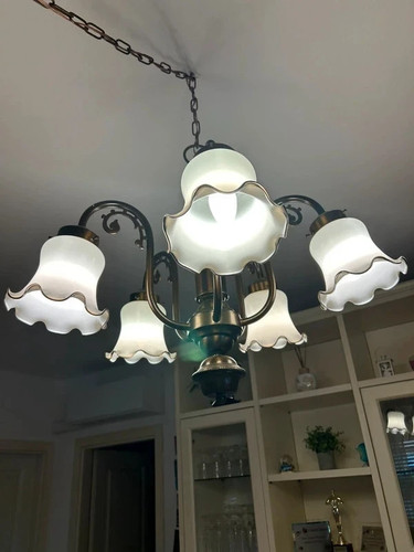 Lampadario vintage luci in - 5,