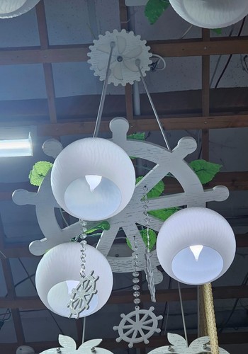 Lampadario coppe vetro - lampadario,