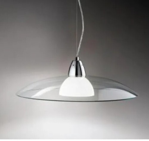 Lampadario vetro acciaio - lampadario, in