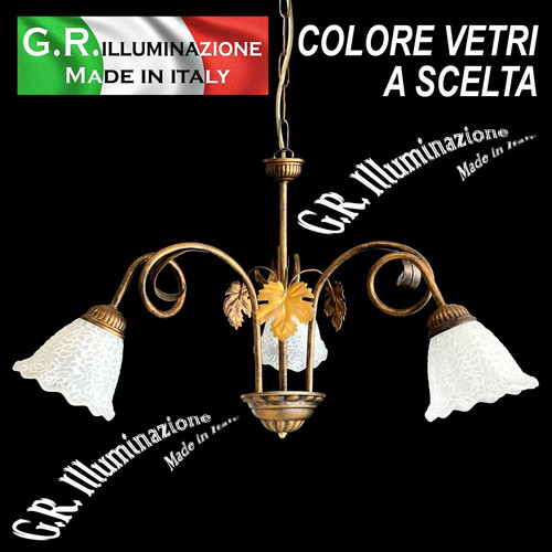 Lampadario ferro battuto 3 - lampadario, in