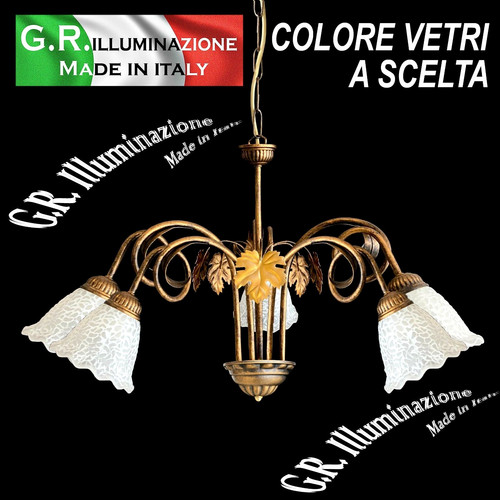 Lampadario ferro battuto 5 - in,